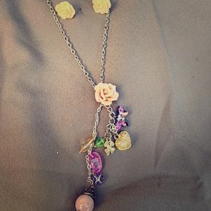 Charm Necklace-Earrings Set